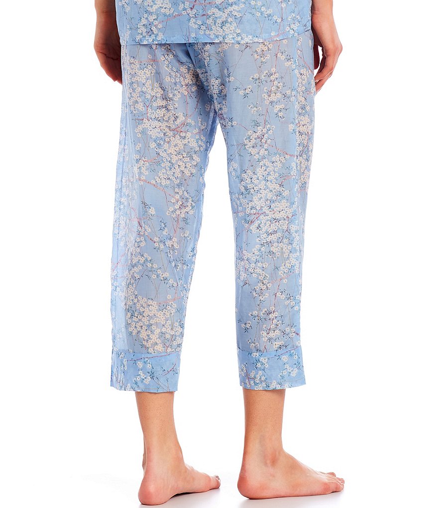 Papinelle Cherry Blossom Woven Cropped Coordinating Pajama Set