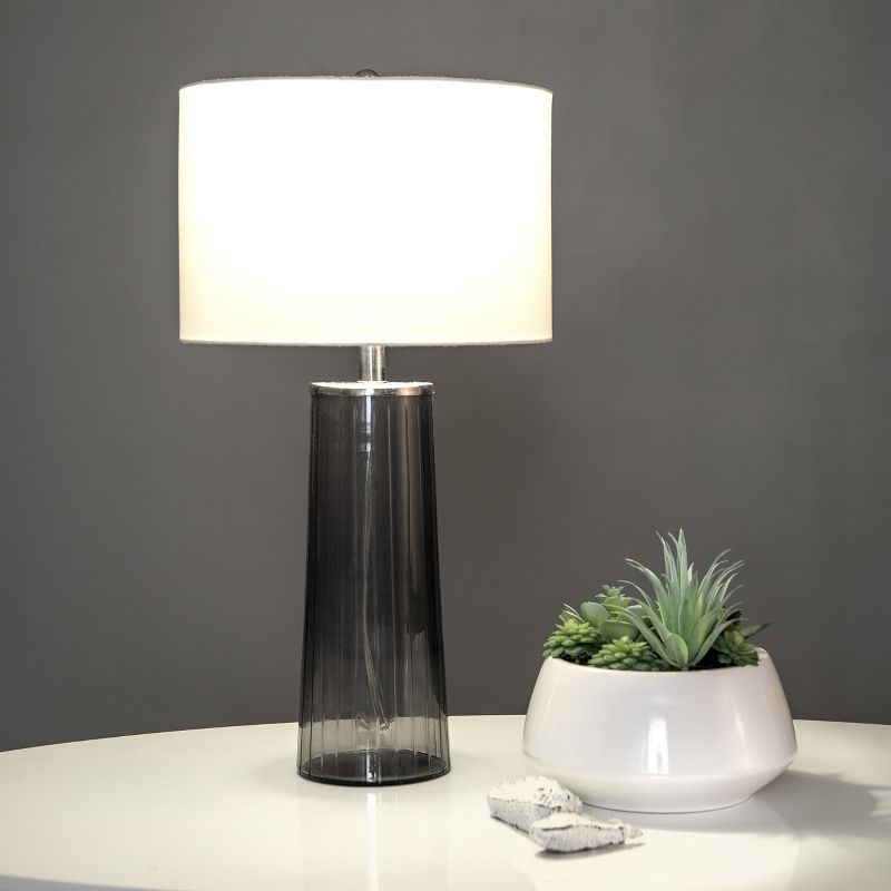 nuLOOM Wylie Glass 22" Table Lamp Lighting - Gray 22" H x 12" W x 12" D