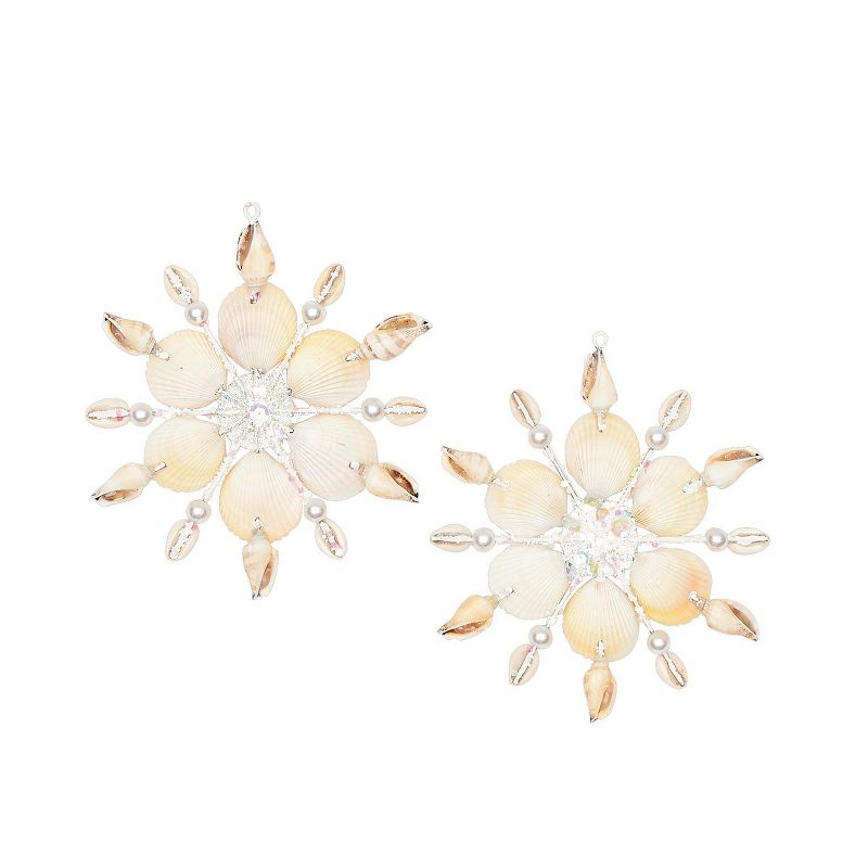 Gallerie II Crystal Beach Snowflake Christmas Xmas Ornament A/2