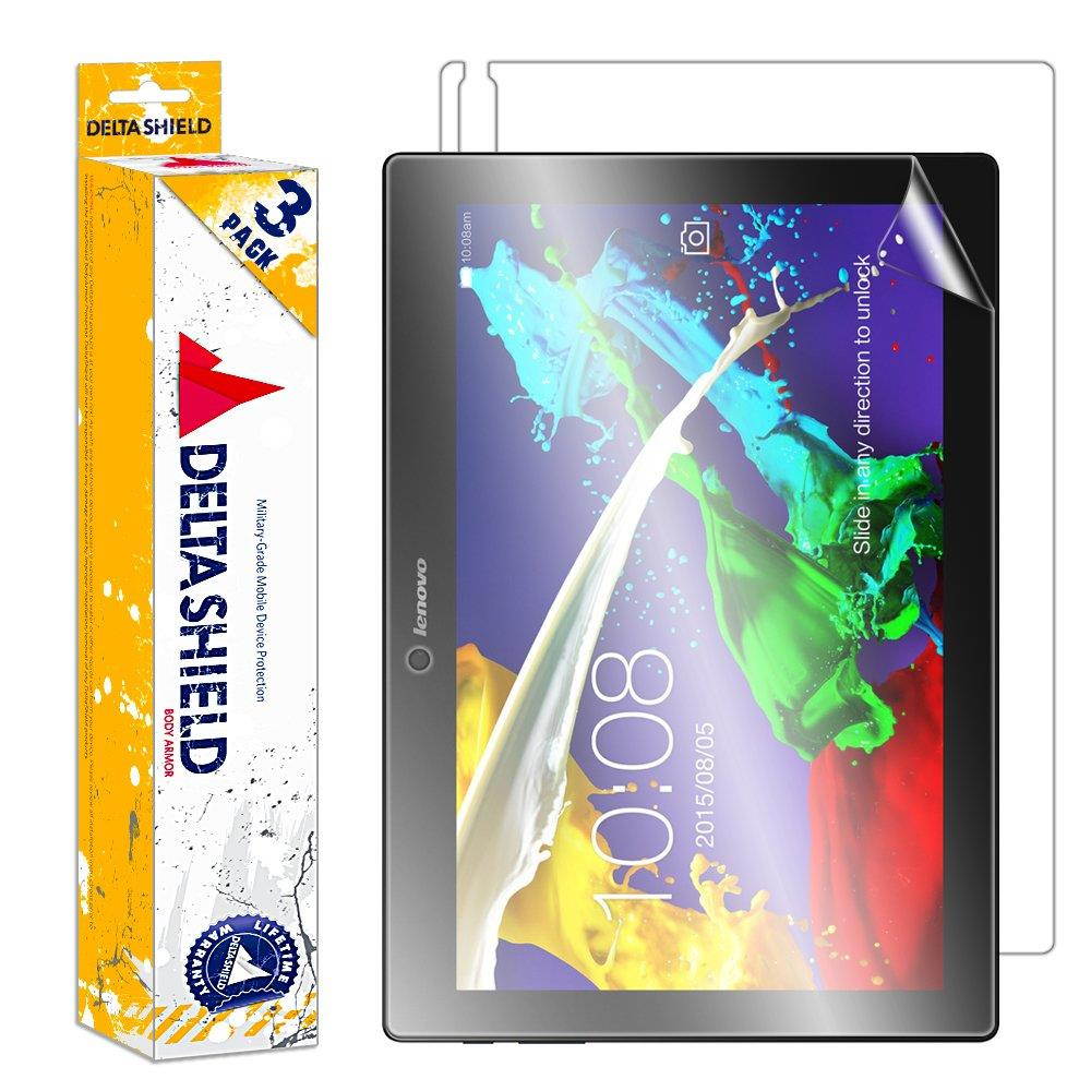 DeltaShield Full Body Skin for Lenovo Tab 2 A10-70 (3-Pack)(Screen Protector Included) Front and Back Protector BodyArmor Non-Bubble Military-Grade Clear HD Film