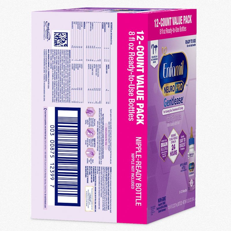 Enfamil Gentlease NeuroPro Ready to Use Infant Formula Bottles - 12ct/8 fl oz Each