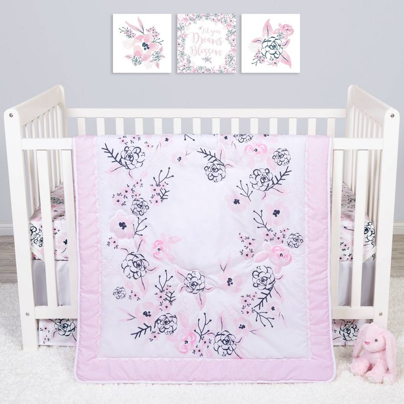 Sammy and Lou Simply Floral Crib Bedding Set - 4pc