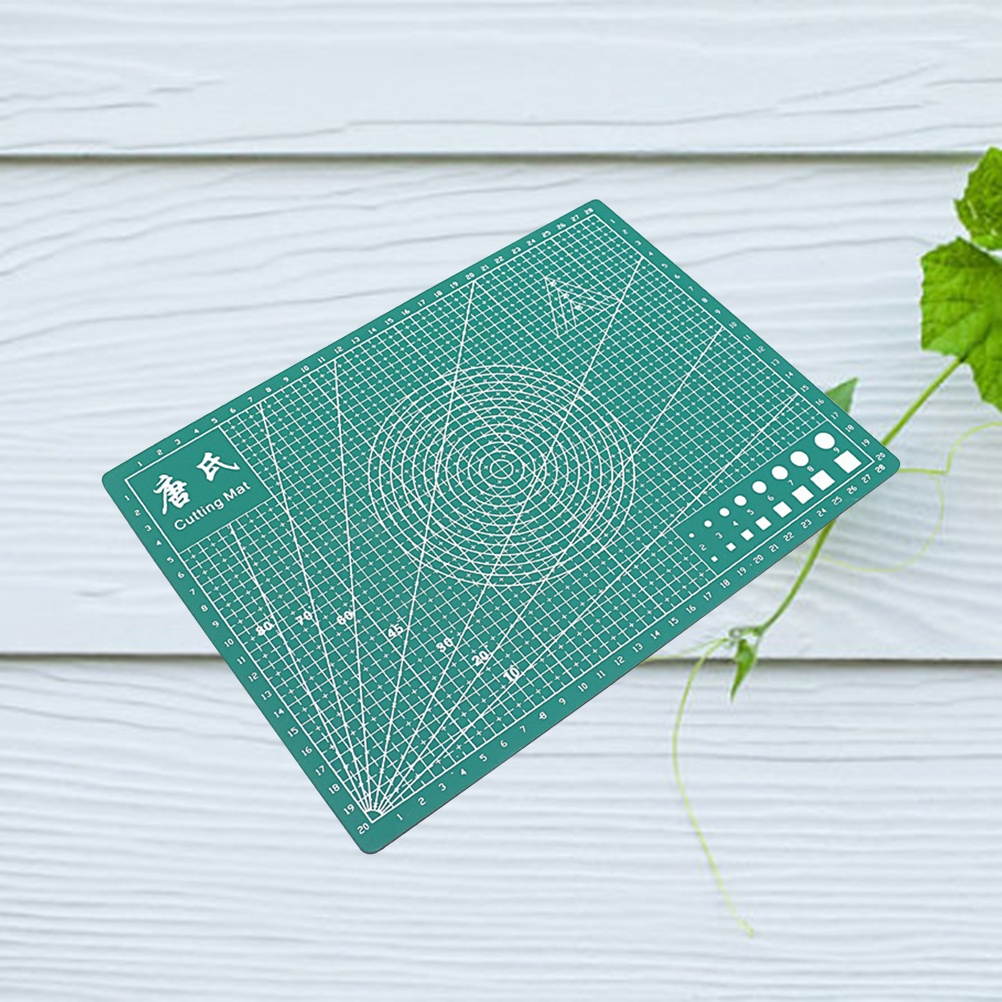 Double-sided PVC Cutting Mat Self-healing Cutting Pad Patchwork Cut Board for Manual DIY Cutting - Green (A4)