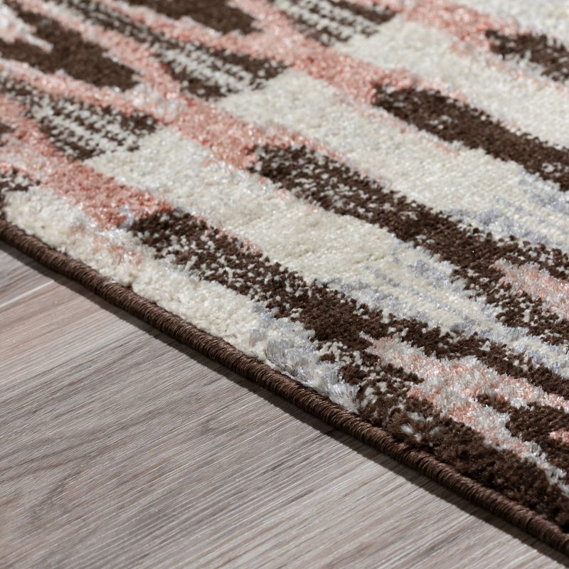 5'3"X7'7" Cinnamon Abstract Woven Area Rug - Addison Rugs