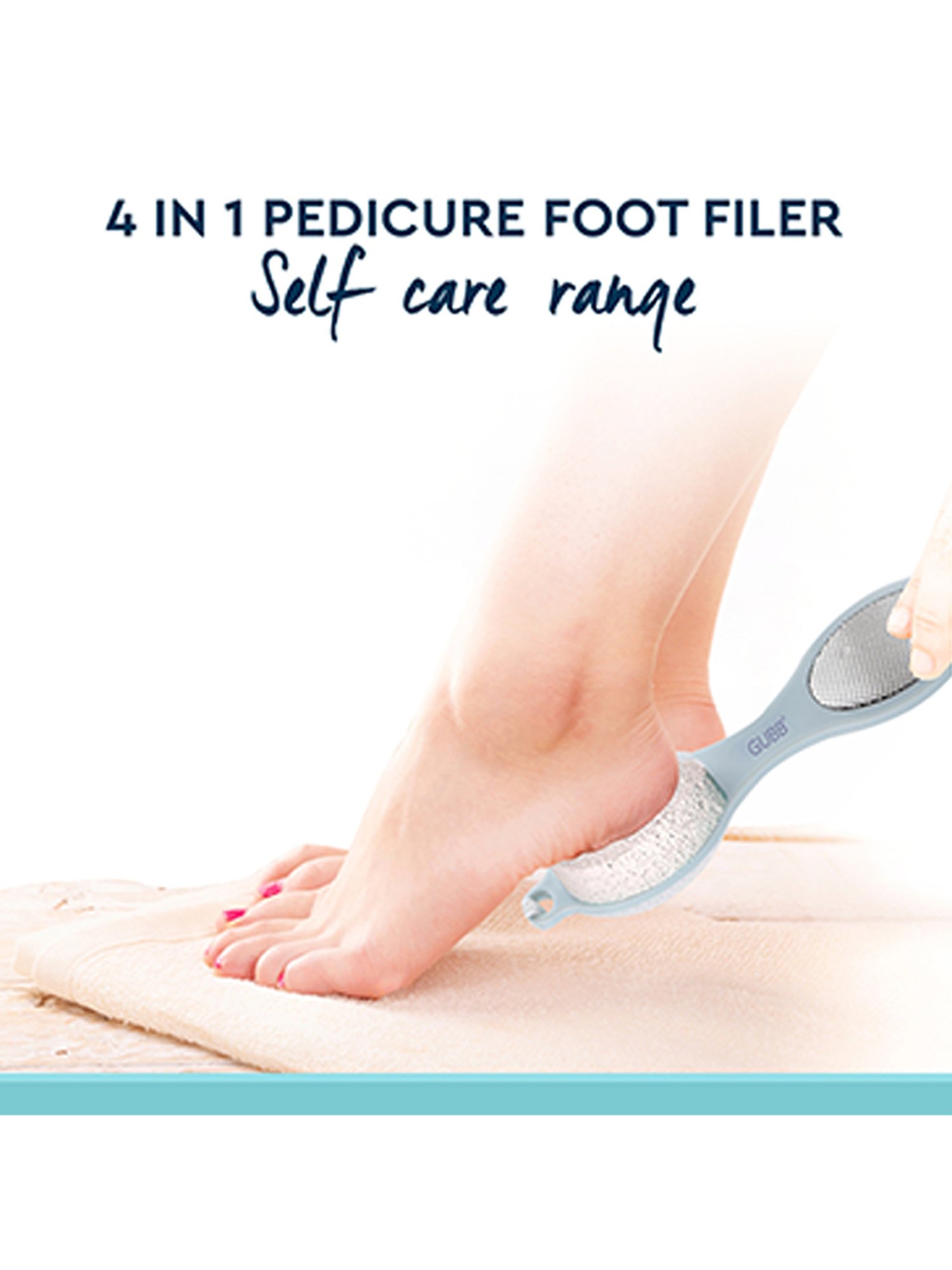 GUBB 4 Way Pedicure Set for Dead Skin Removal - Pumice Stone, Foot Brush, Foot Rasp & Foot File