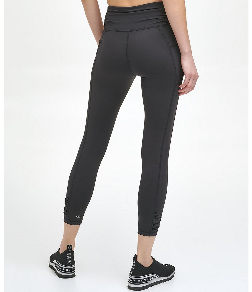 DKNY Sport Shirred Detail High Rise 7/8 Leggings