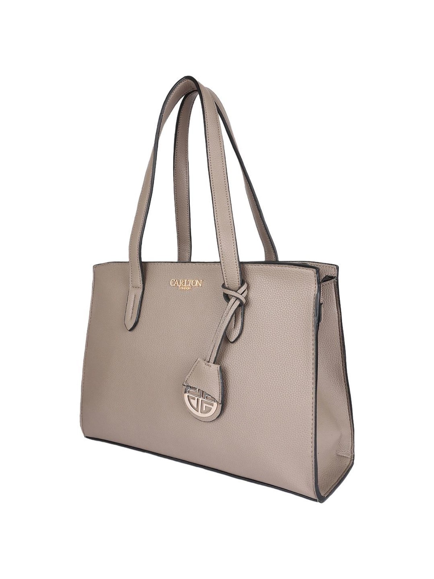 Carlton London Taupe Solid Medium Shoulder Handbag