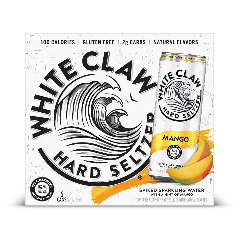 White Claw Mango Hard Seltzer - 6pk/12 fl oz Slim Cans