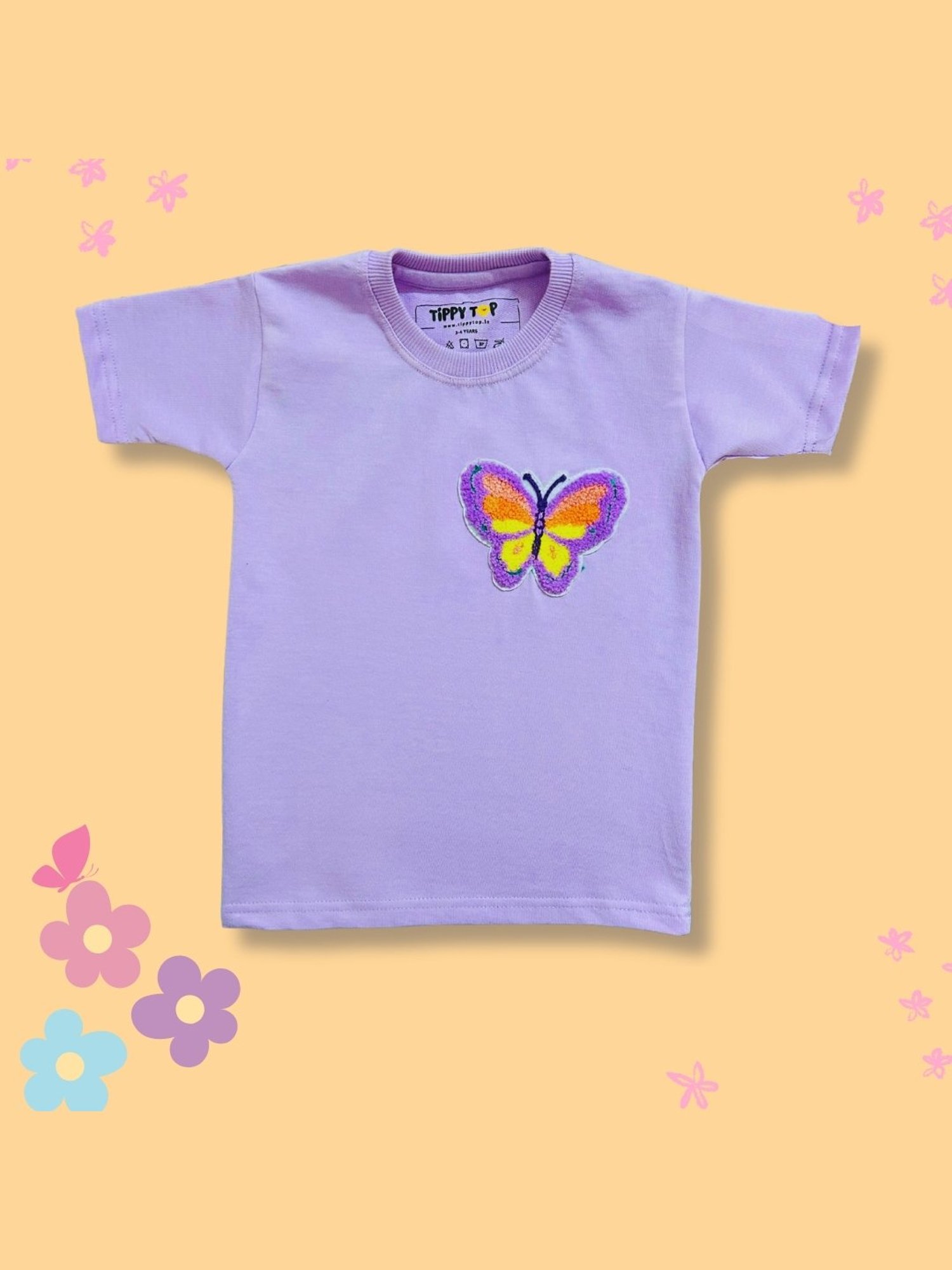 Tippy Top Kids Lavender Self Design T-Shirt