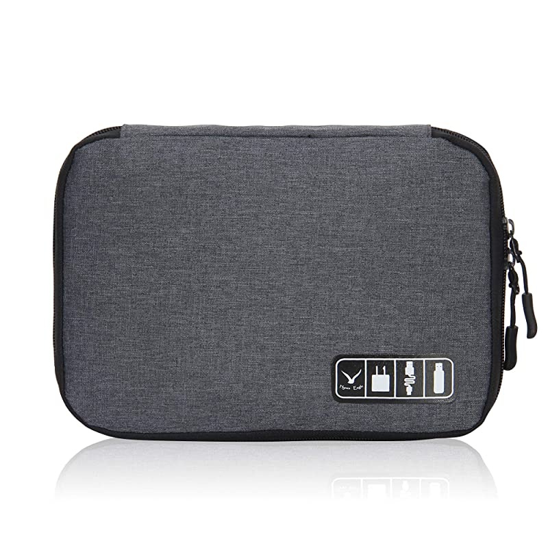 Travel Universal Cable Organizer Electronics Accessories Cases for Various USB Phone Charger and Cable Grey