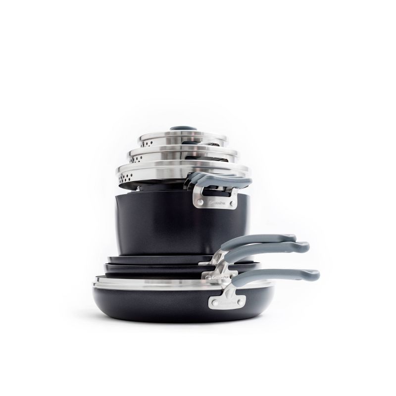 GreenPan 10pc Level Essentials Cookware Set + 3 Bonus Protectors