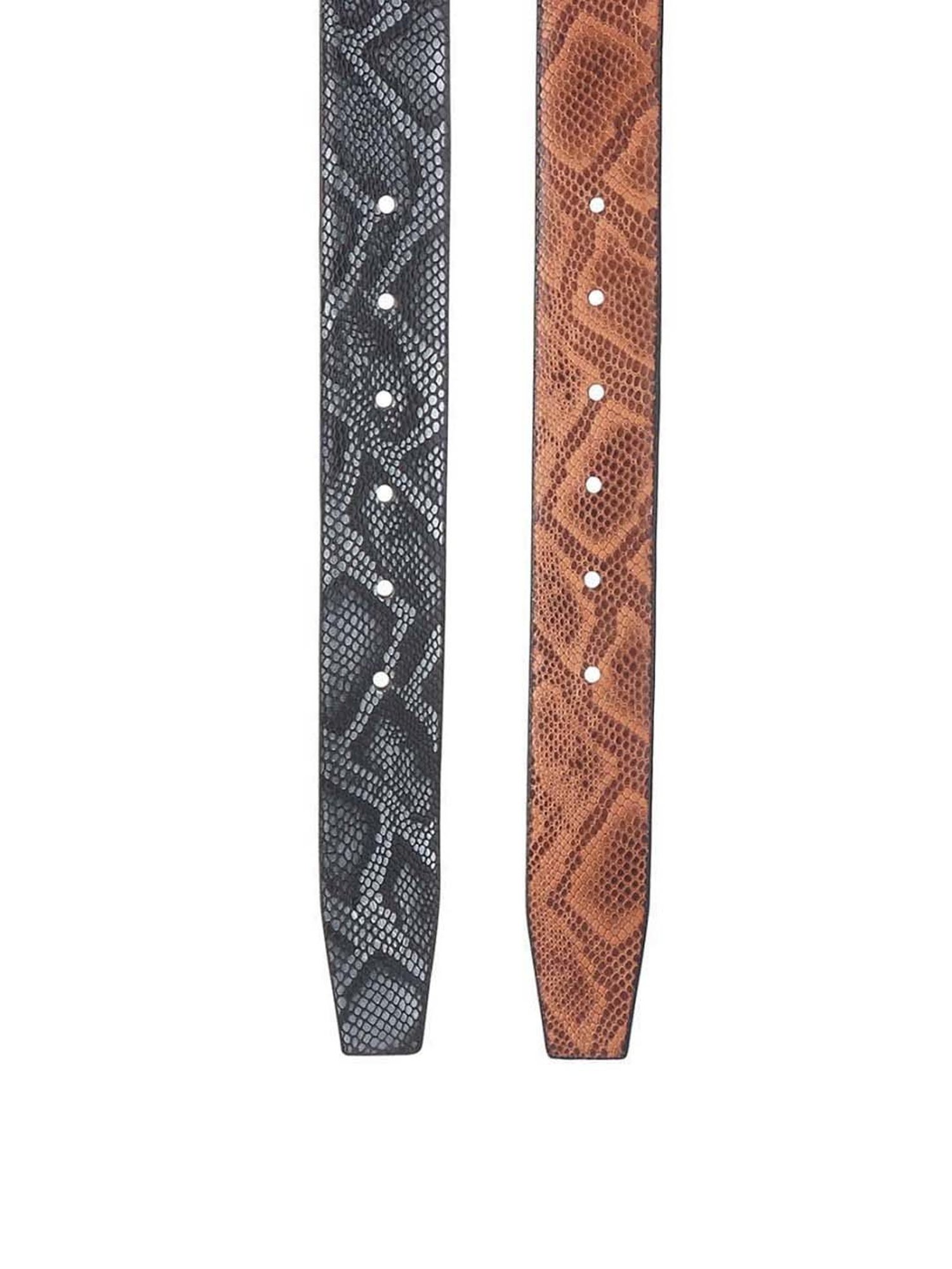 Red Chief Black Leather Reversible Belt for Men