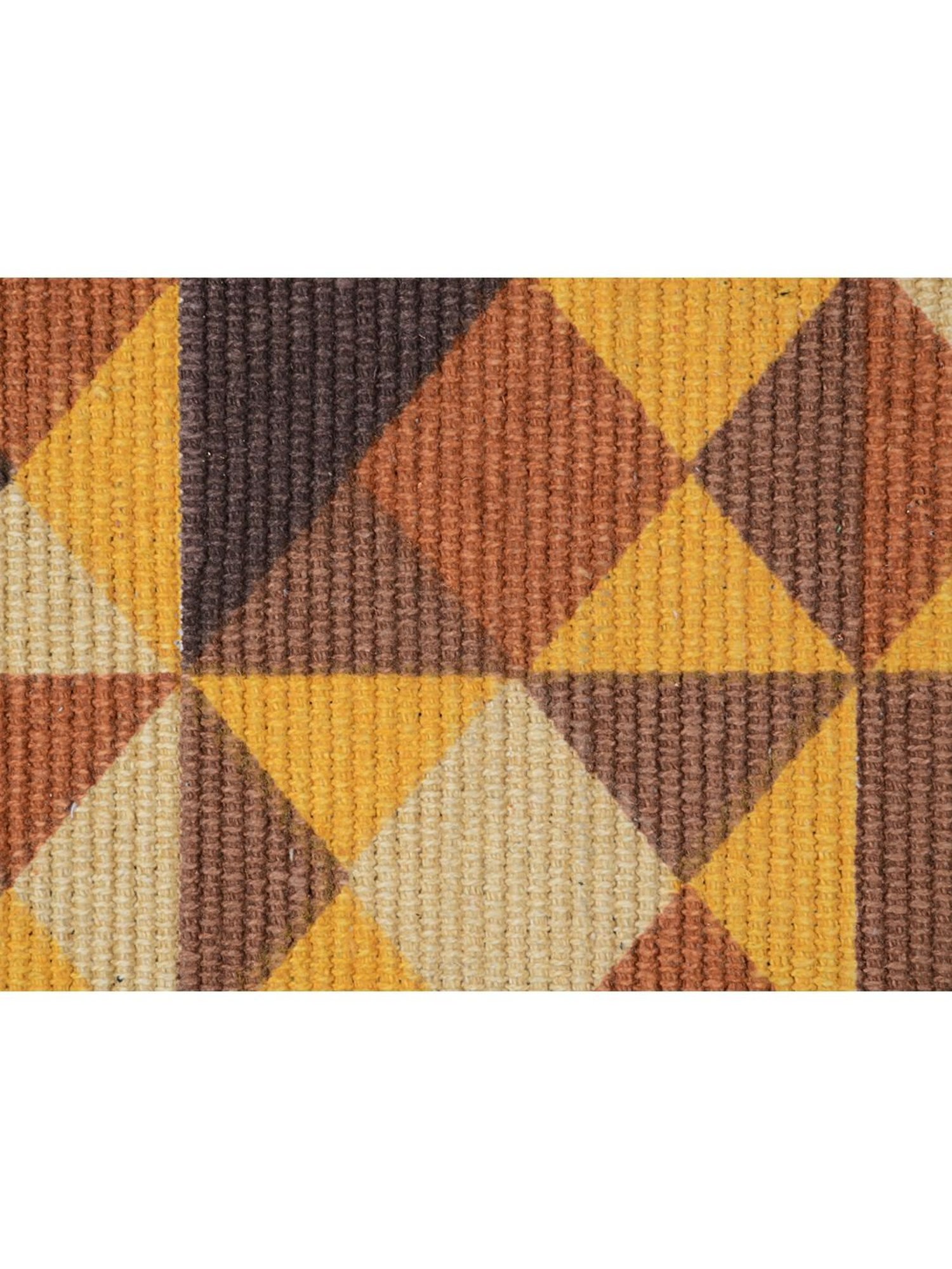 Saral Home Abstract Yellow Cotton Multiuse Rug