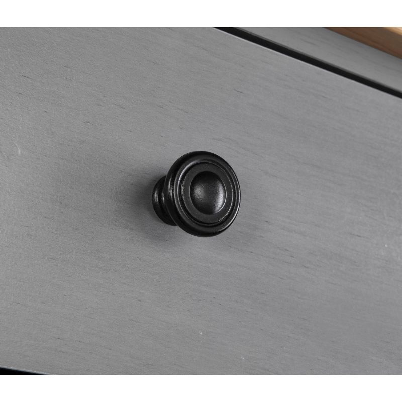 34" Kitchen Cart with Wood Top Gray - Home Essentials