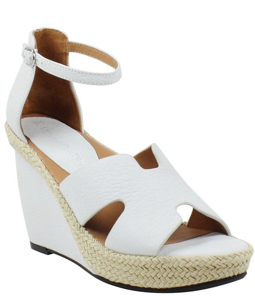 L'Amour Des Pieds Iksha Leather Ankle Strap Platform Wedge Sandals