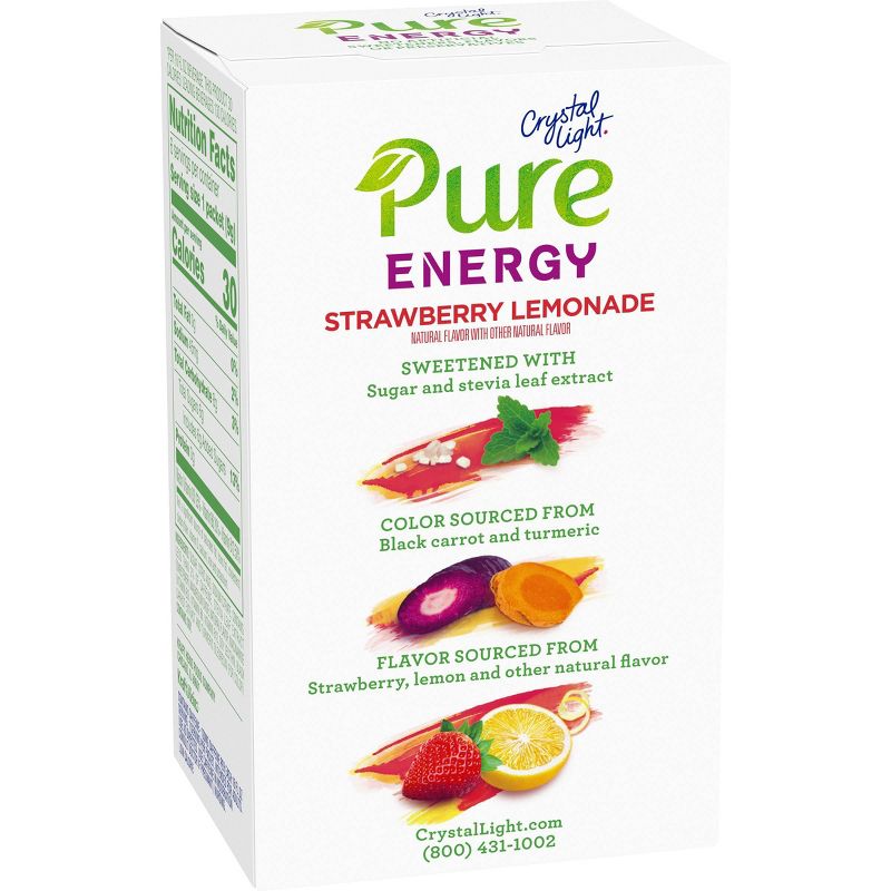 Crystal Light Pure Strawberry Lemonade Energy Mix - 6pk/1.8oz