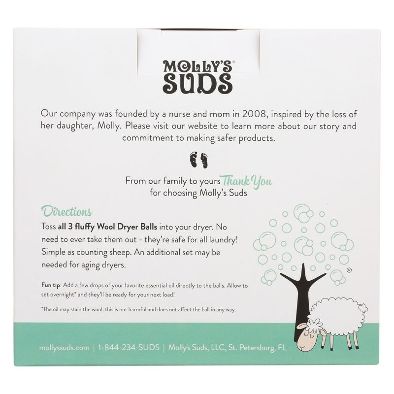 Molly's Suds Wool Dryer Balls - 3 ct