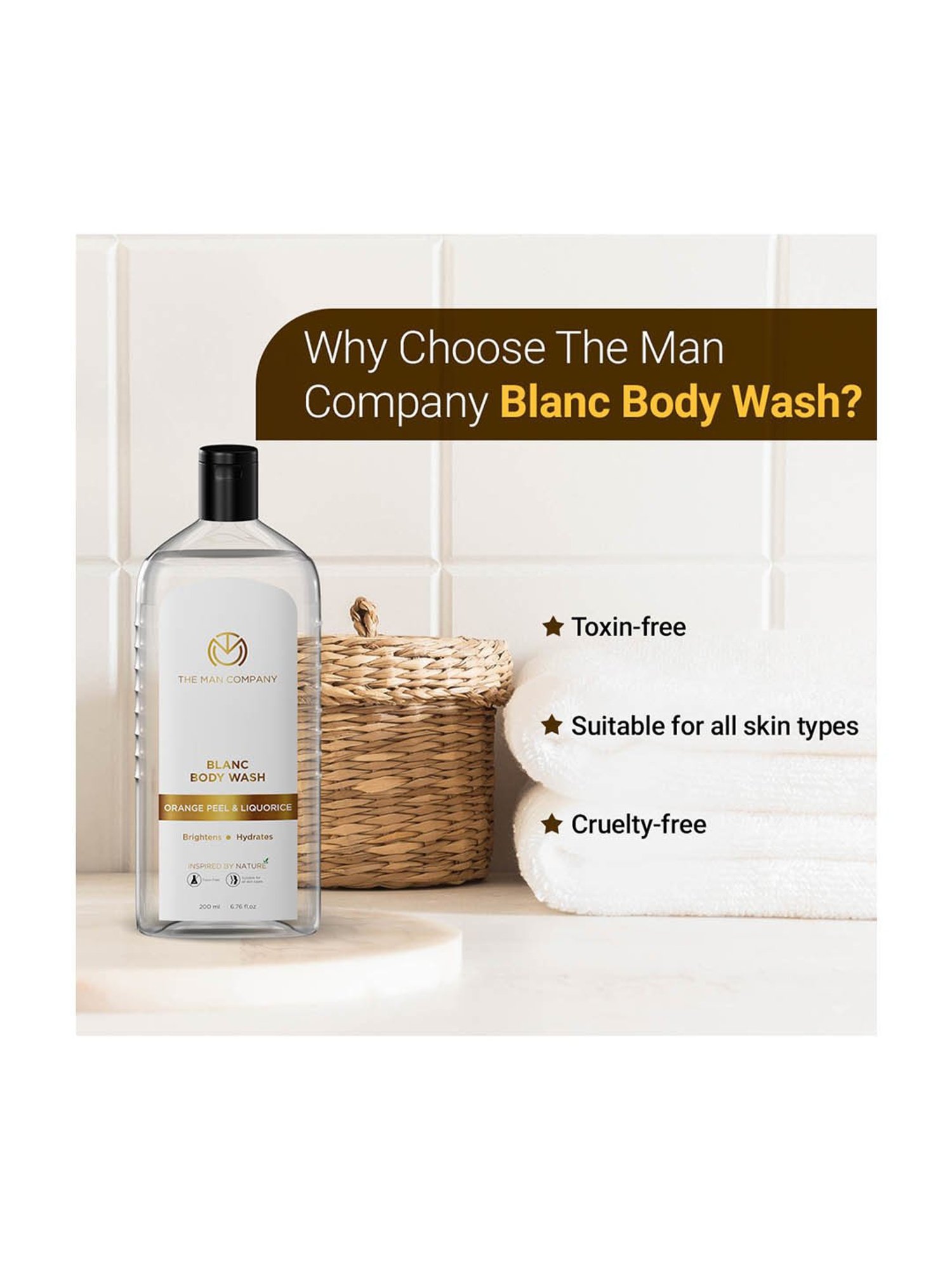 The Man Company Blanc Perfumed Body Wash for Men - 200 ml