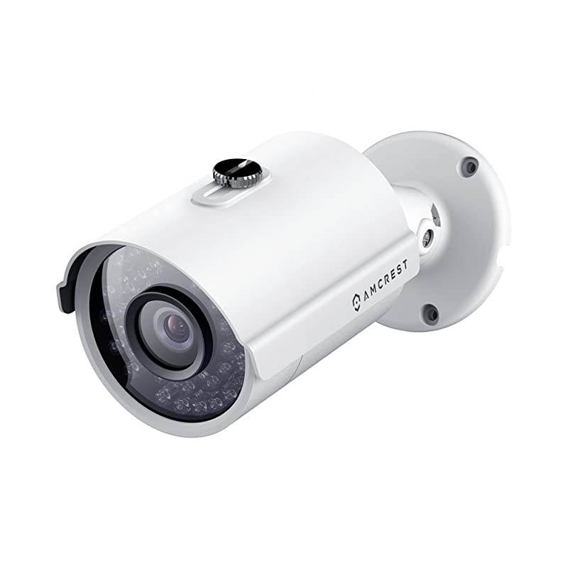 Full HD 1080P 1920TVL Bullet Outdoor Security Camera (Quadbrid 4-in1 HD-CVI/TVI/AHD/Analog), 2MP 1920x1080, Night Vision, Metal Housing, 3.6mm Len, White (AMC1080BC36-W)