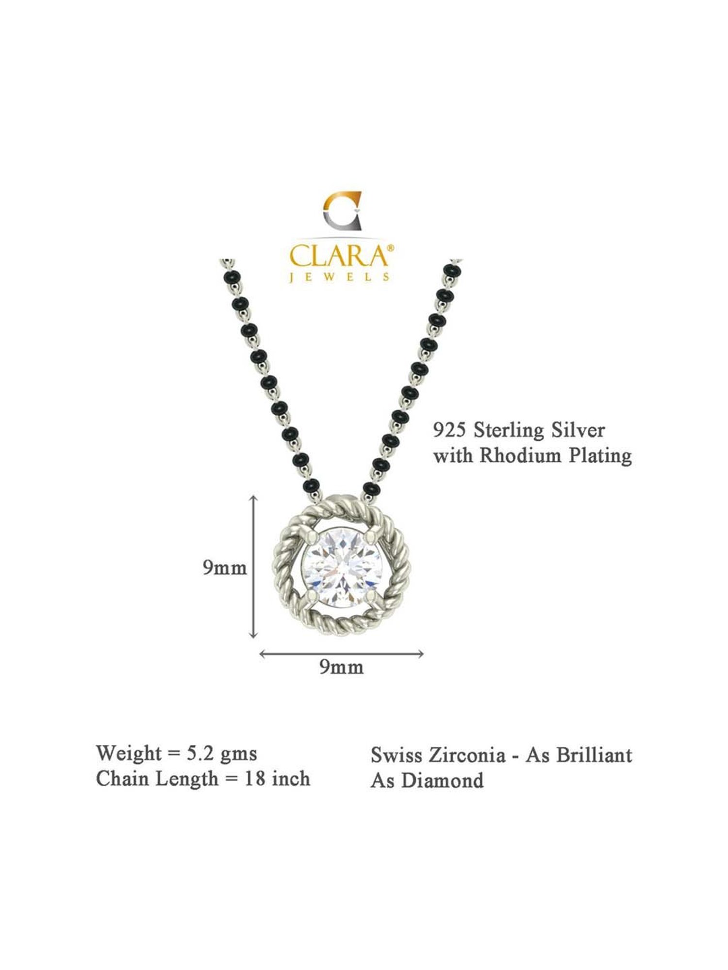 Clara 92.5 Sterling Silver Mangalsutra