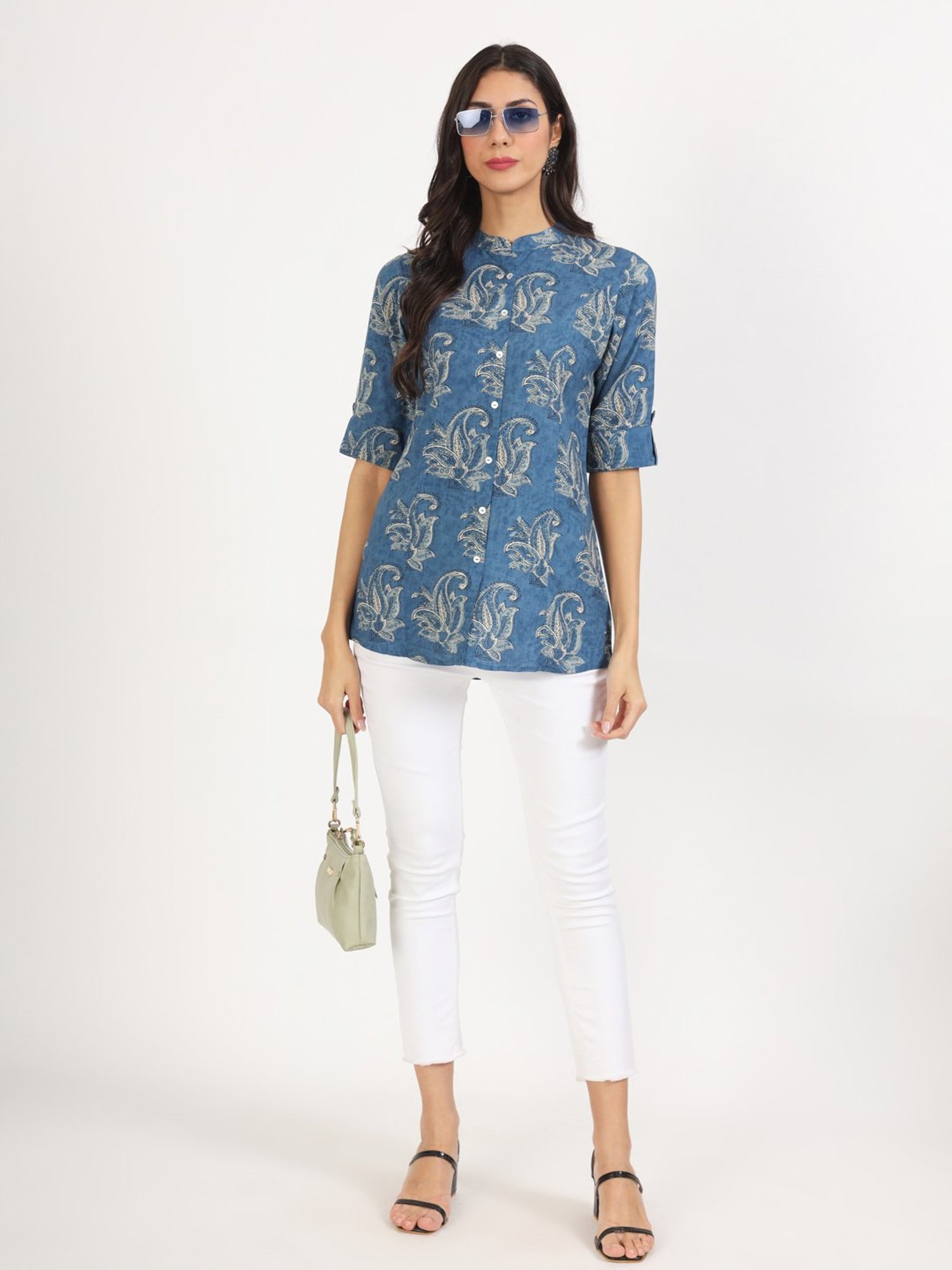 Divena Blue Printed Tunic