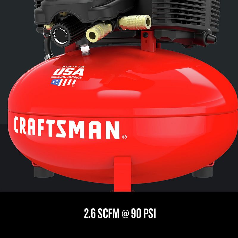 Craftsman CMEC6150R 0.8 HP 6 Gallon Oil-Free Pancake Air Compressor