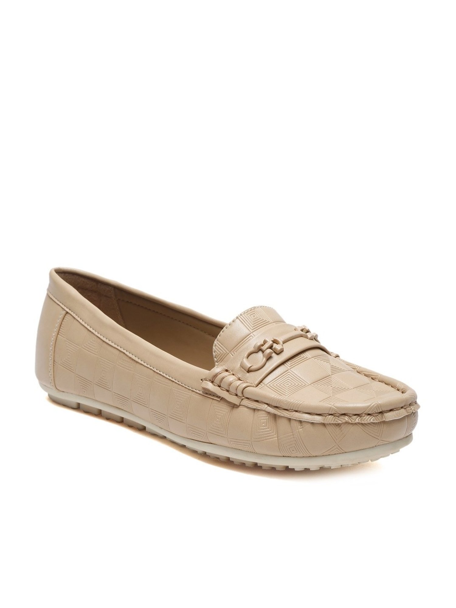 Flat N Heels Women's Beige Casual Loafers