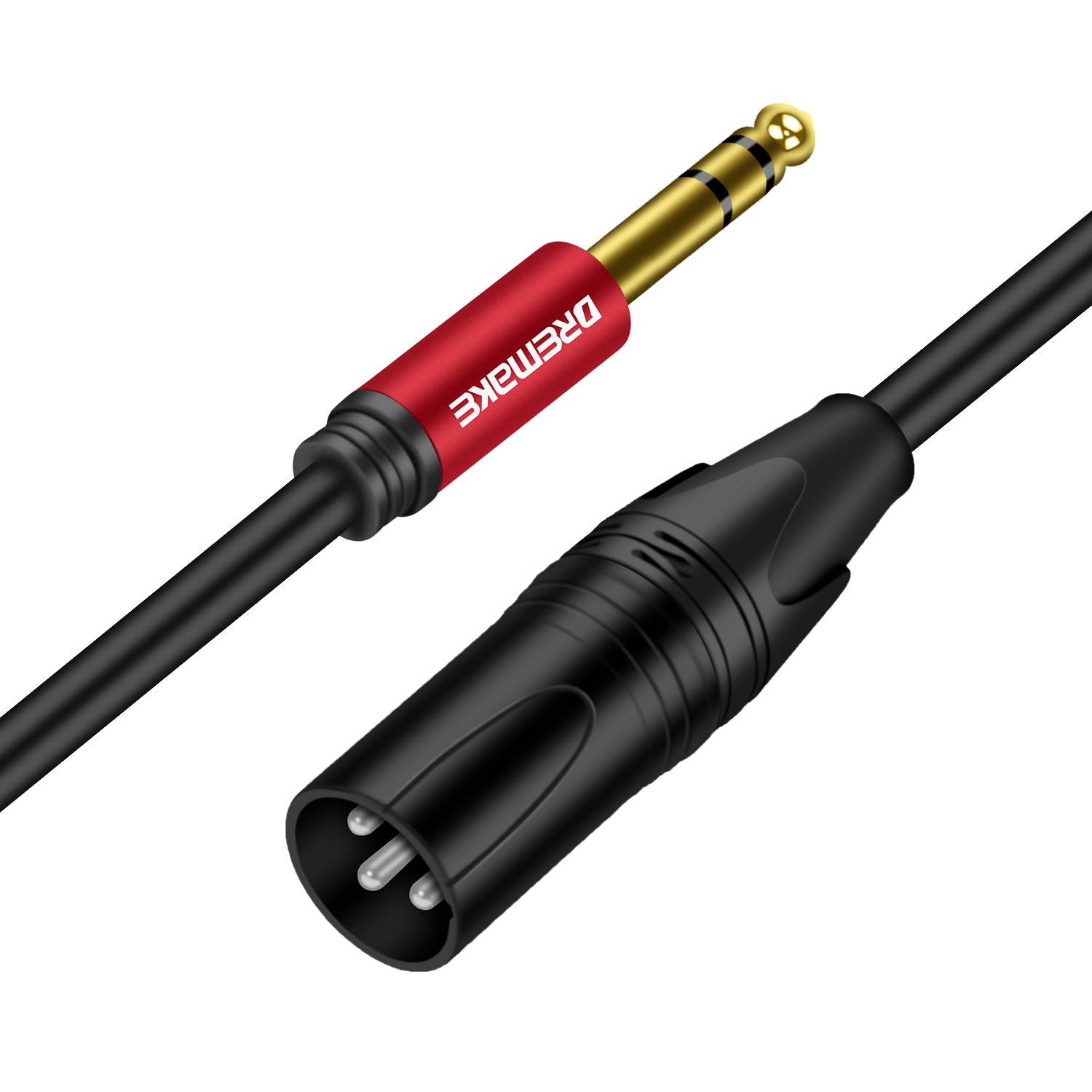 6.35mm to XLR,Jack 6.35mm (1/4 Inch) TRS Male to 3 PIN XLR Male Balanced Interface Cable (1pcs)