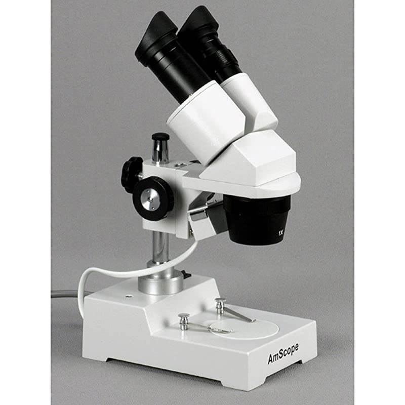 SE303-P-E Digital Binocular Stereo Microscope, WF10x Eyepieces, 10X and 30X Magnification, 1X and 3X Objectives, Tungsten Lighting, Reversible Black/White Stage Plate, Pillar Stand, 110V, Includes 0.