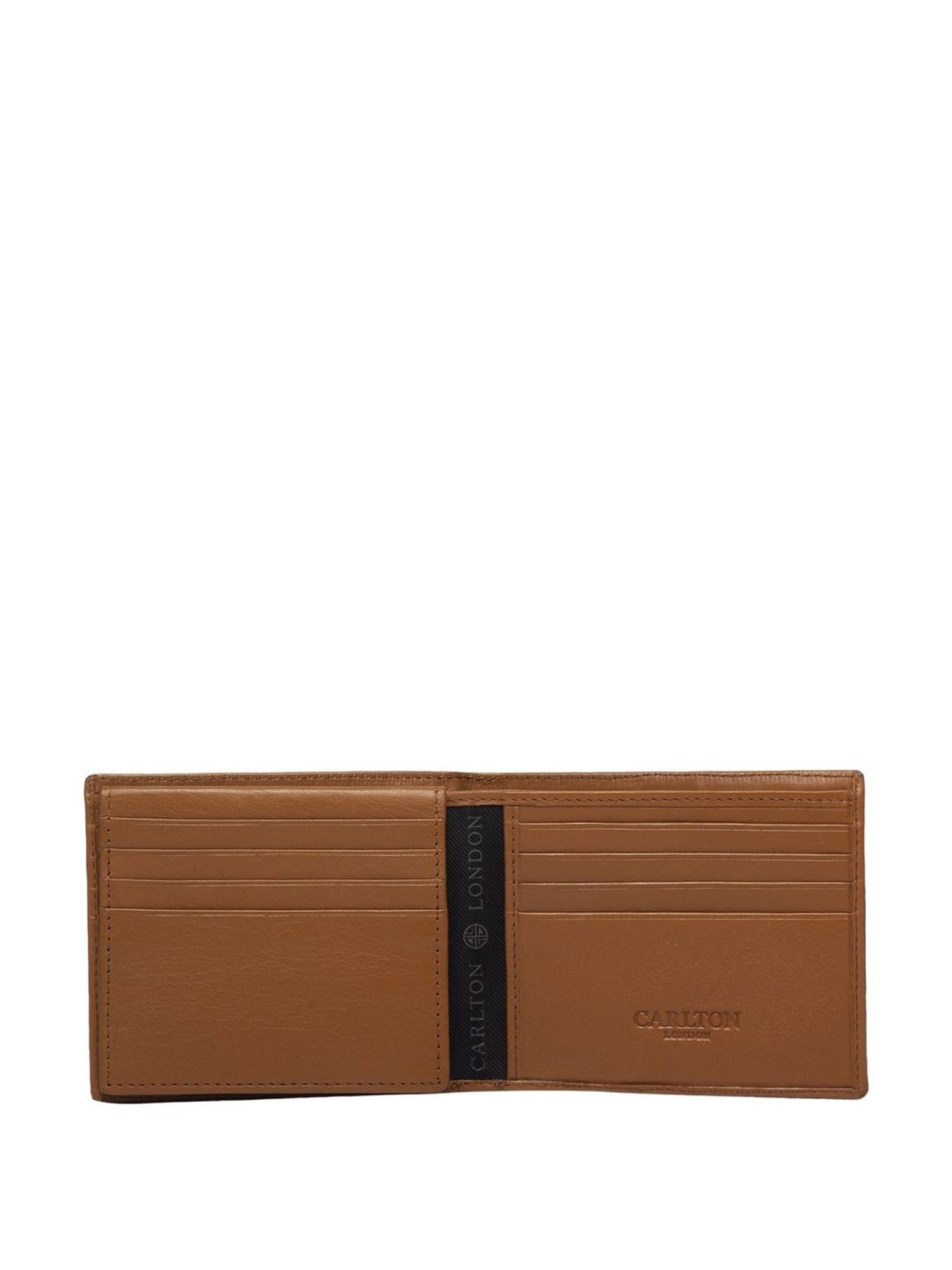 Carlton London Tan Formal Leather Bi-Fold Wallet For Men