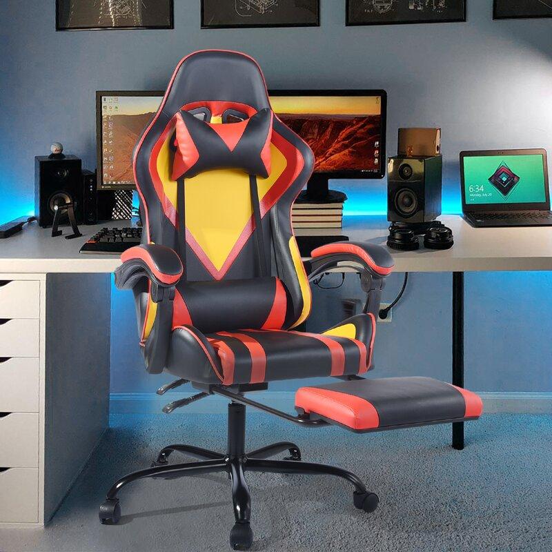 Gaming Chair with comfort Lumbar and Ergonomic Footrest , Office Computer Chair