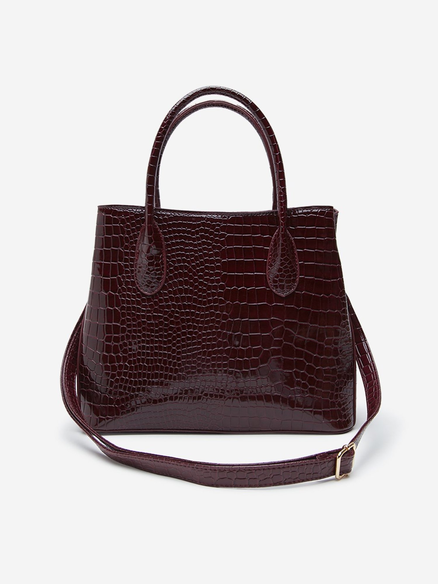 Westside Maroon Textured Shoulder Bag