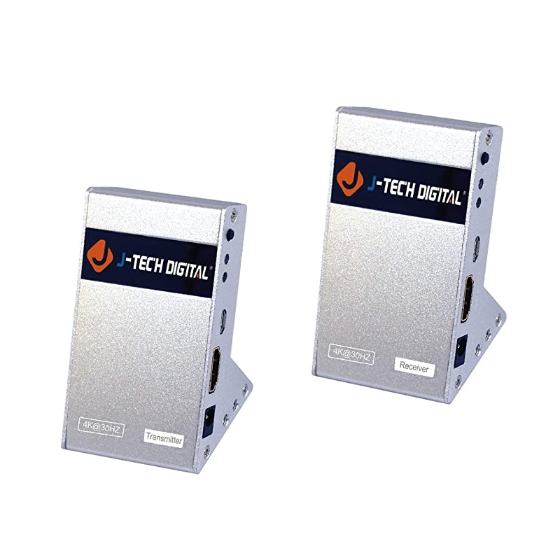 Wireless HDMI 4K Extender Zero Latency 30M (100ft) 4K@30Hz HDCP 1.4 with CEC Function for Gaming, Live TV and Desktop Computer [JTECH-WEX-60GA]