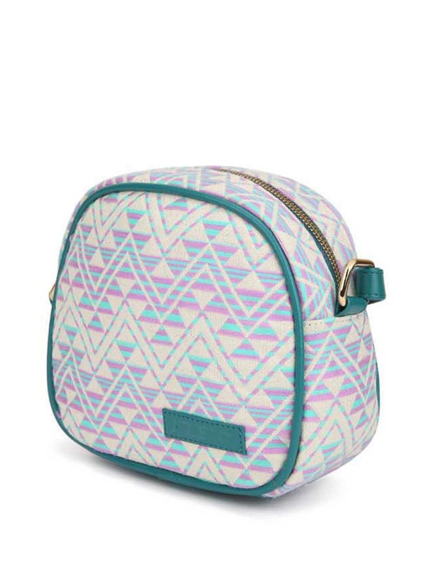 KLEIO Green Textured Small Sling Handbag