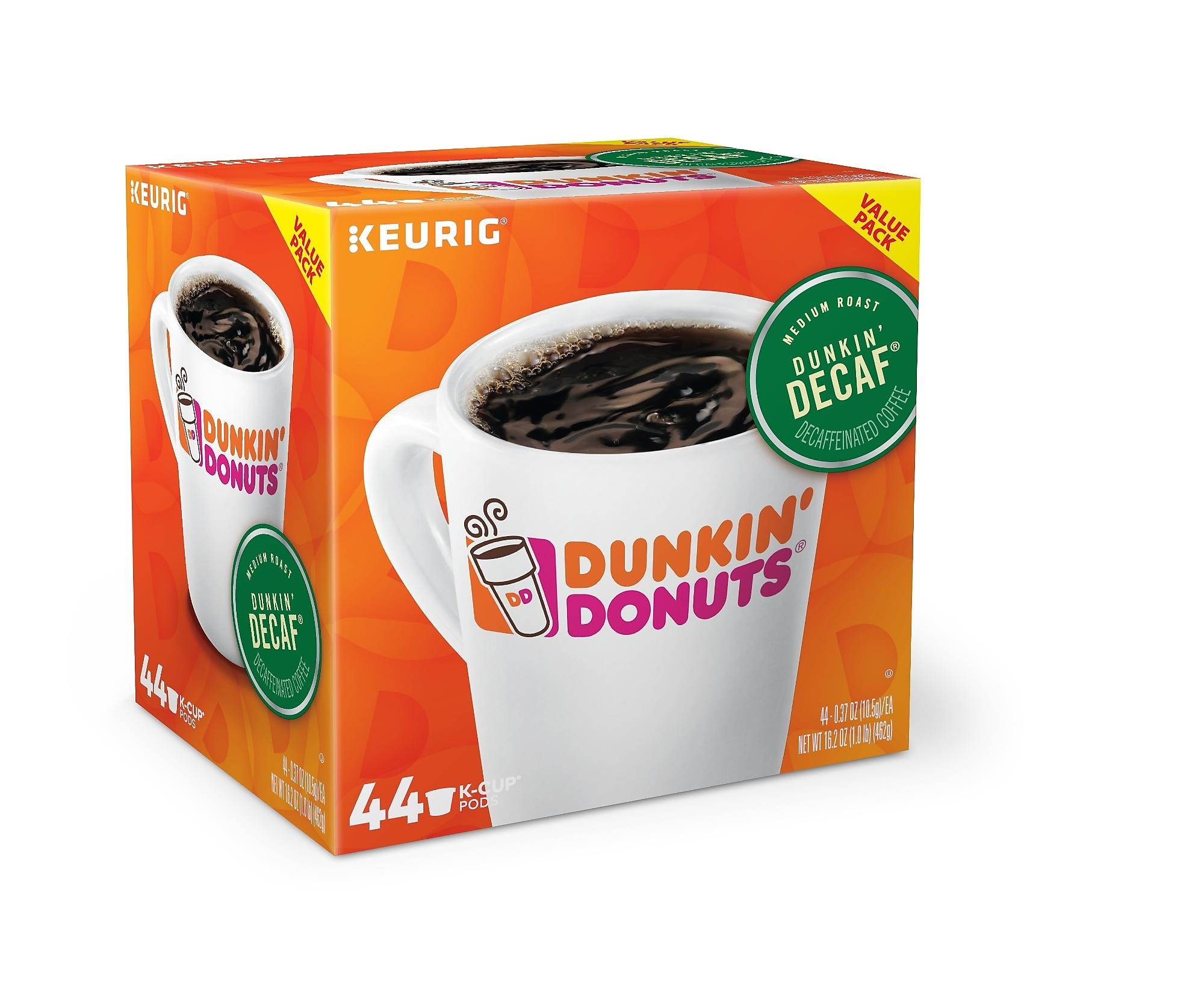 Dunkin' Donuts Decaf Single-Serve K-Cup Pods Medium Roast Coffee 44 Count