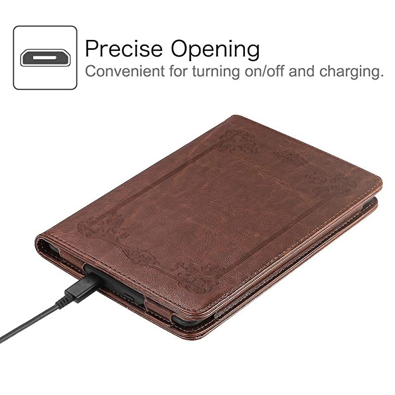 Folio Case for Kindle Paperwhite Fits AllNew 10th Generation 2018 All Paperwhite Generations Book Style Vegan Leather Shockproof Cover with Auto SleepWake Vintage Brown