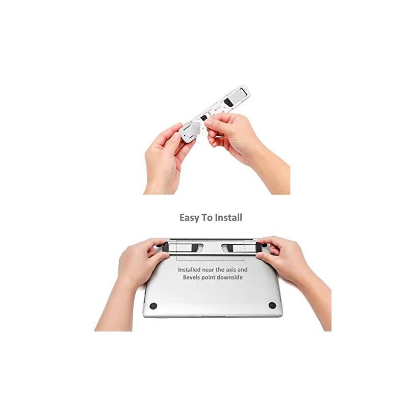 and Laptop Riser Folding Aluminum Computer Stand Universally Compatible with 1016 Models Including MacBook iPad HP Lenovo and Dell SelfAdhesive with NonSkid Silicone Feet Silver