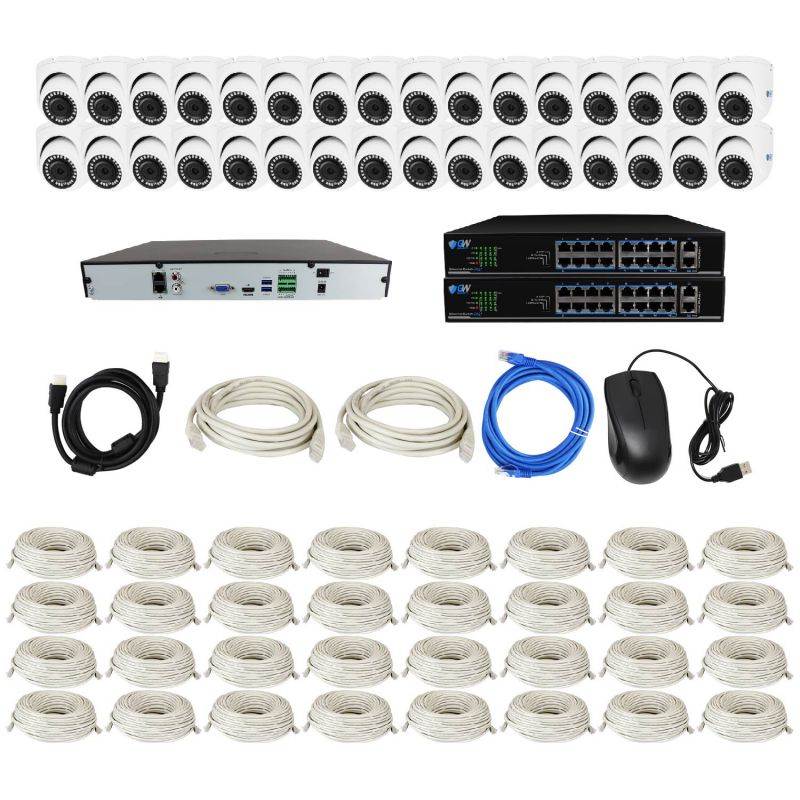 GW Security 4K 8 Channel NVR Security Camera System with 1TB HDD, 4 x 4K IP PoE 8MP Turret cameras, 100-Degrees Wide-angle, 100FT Night Vision