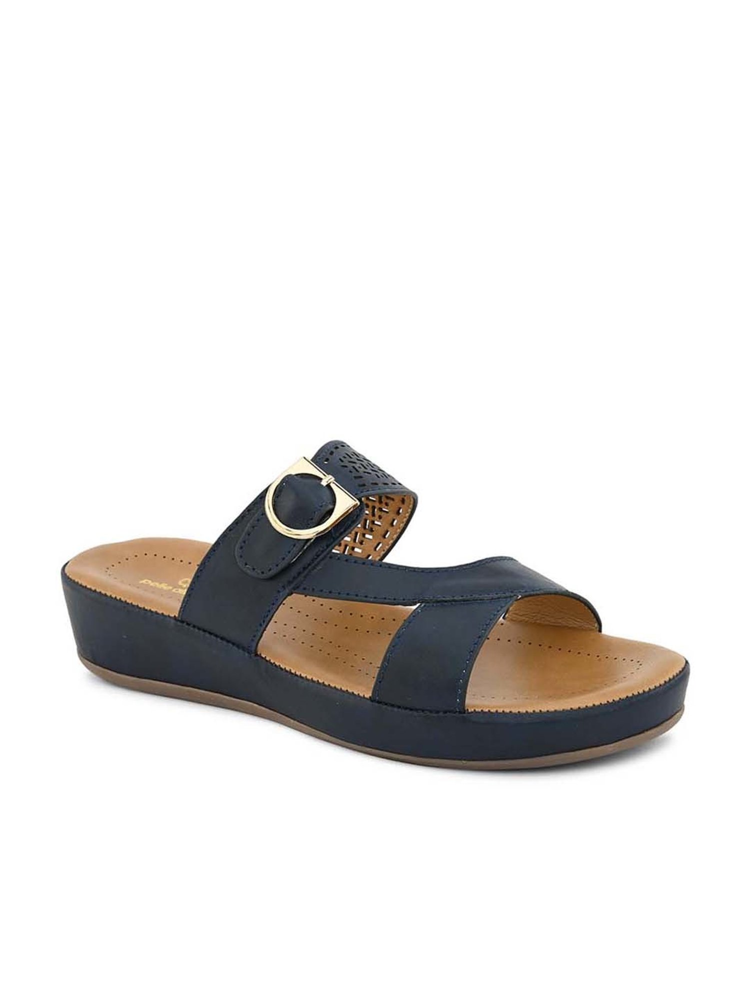 Pelle Albero Women's Blue Casual Wedges