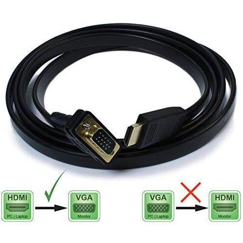 Plugable HDMI To VGA Adapter, 6 Foot (1.8 Meter) Converter Cable Supporting Up To 1920 x 1080 (60Hz)