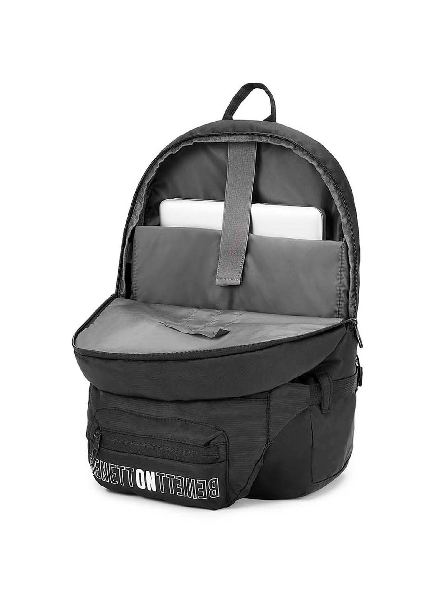 United Colors of Benetton Olivine 9 Ltrs Black Small Laptop Backpack