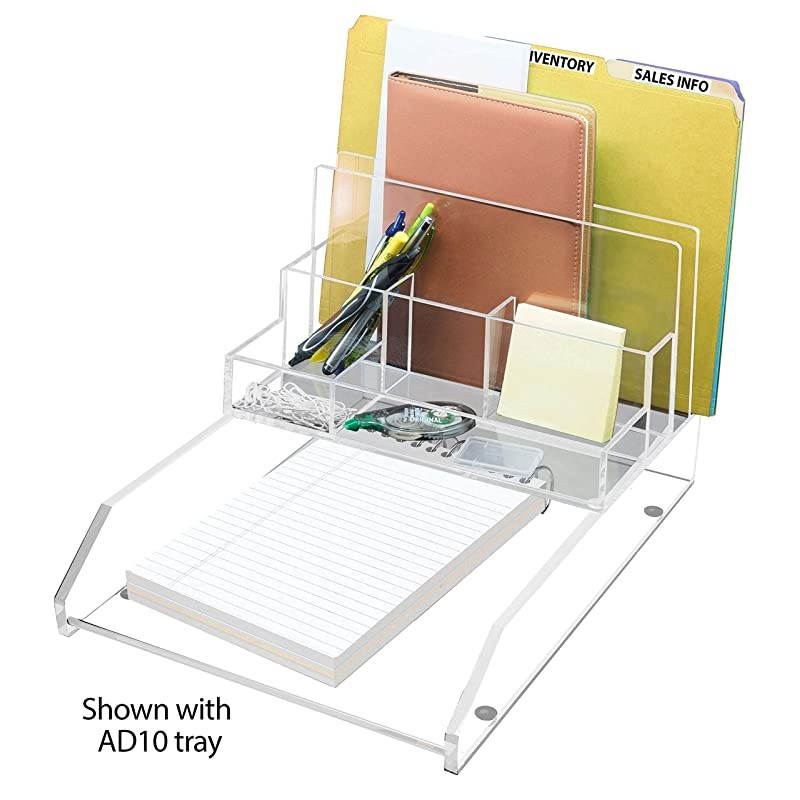 Acrylic File SorterDesk Organizer 105Inch Wide x 75Inch Deep x 67Inch High Clear AD245
