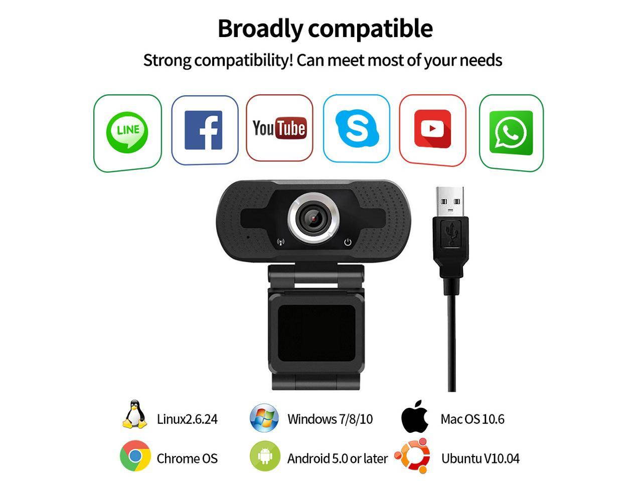 Webcam Camera, 1080P Full HD Webcam,Computer Laptop Camera for Conference and Video Call, Pro Stream Webcam with Plug and Play Video Calling