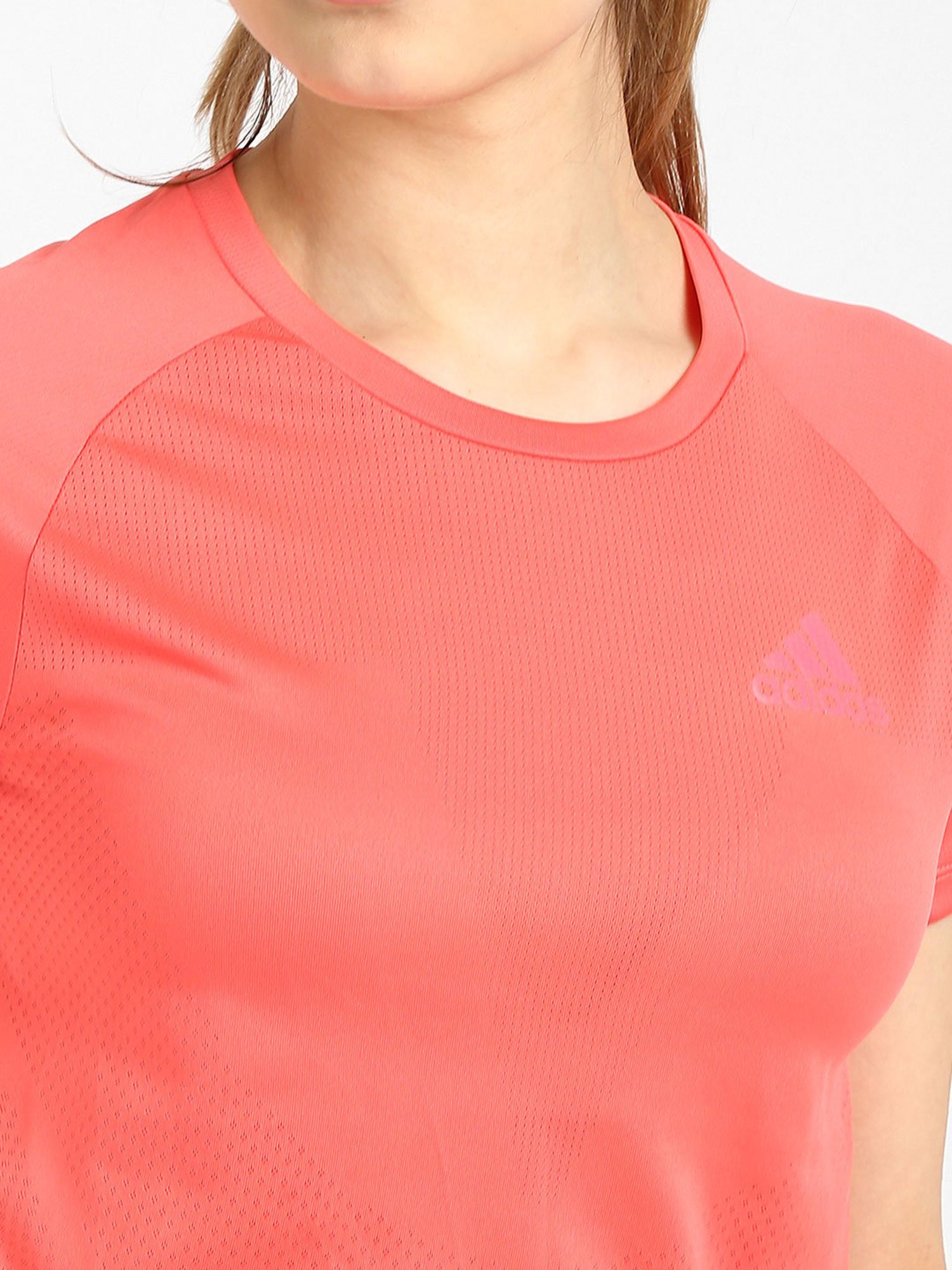 Adidas Red Self Print ADIZERO T-Shirt