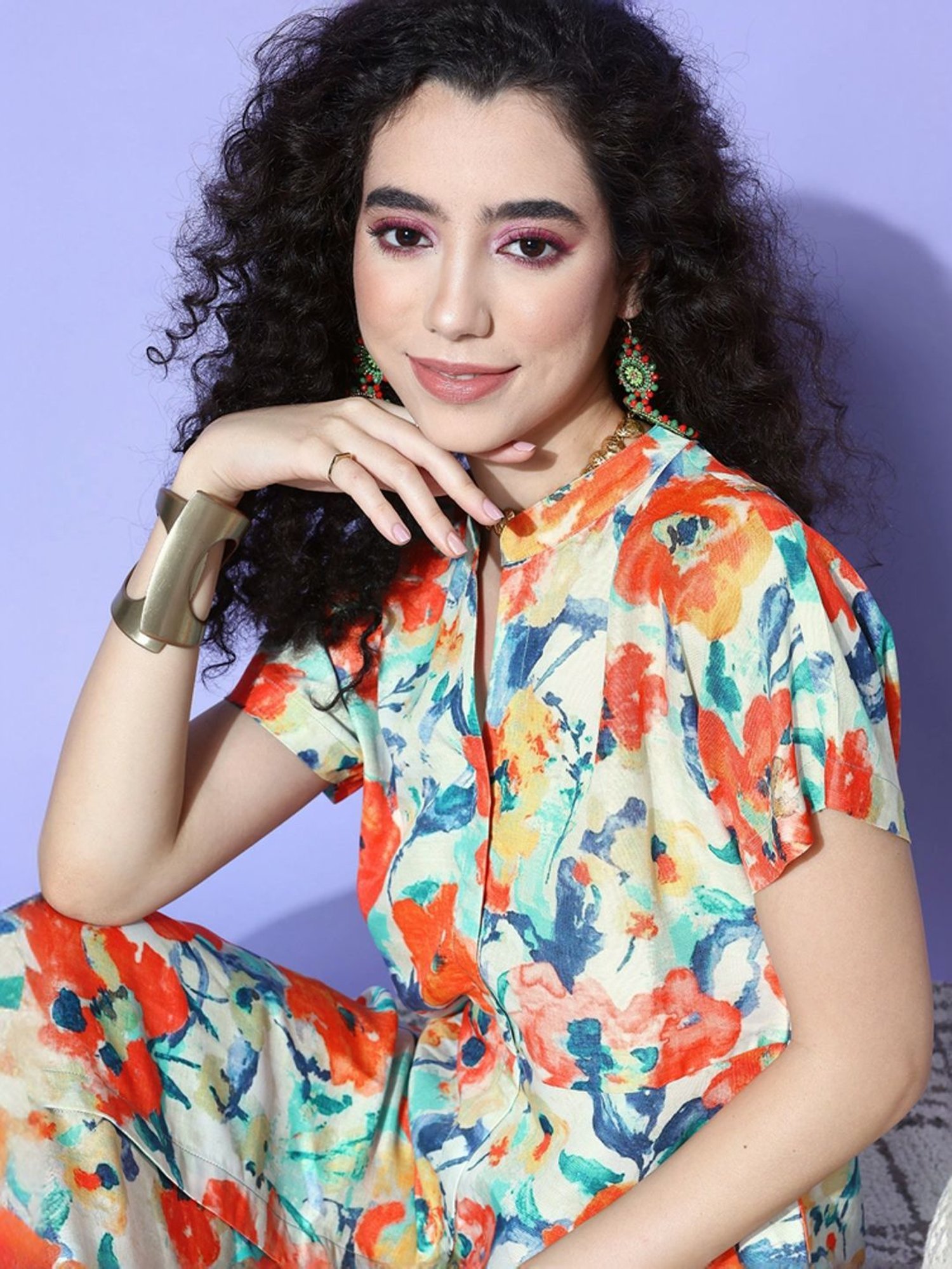 Saffron Threads Red Ethnic Dresses