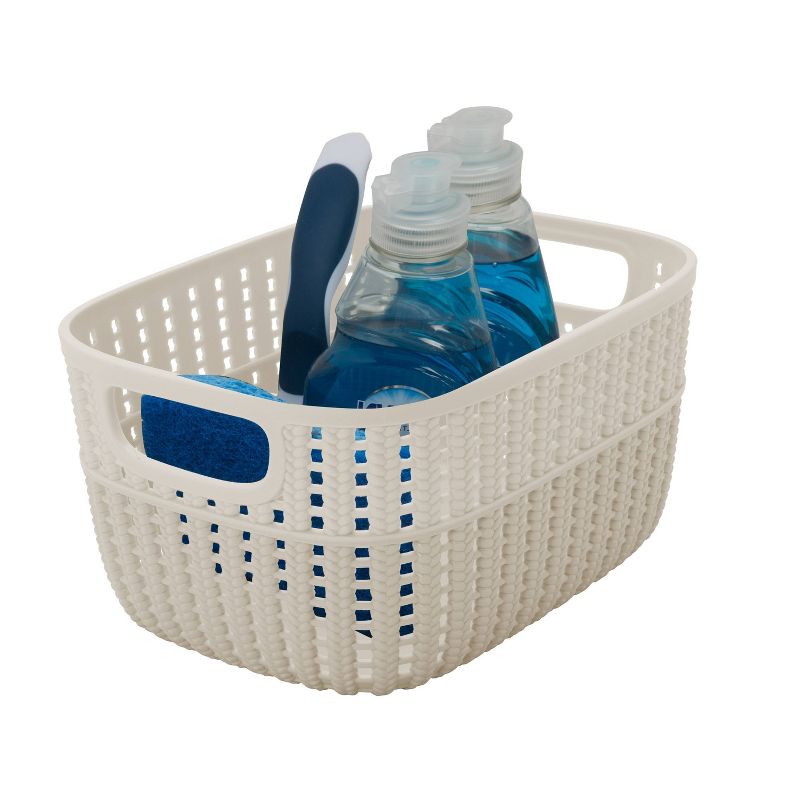 Simplify Small 2 Tone Decorative Storage Basket Ivory