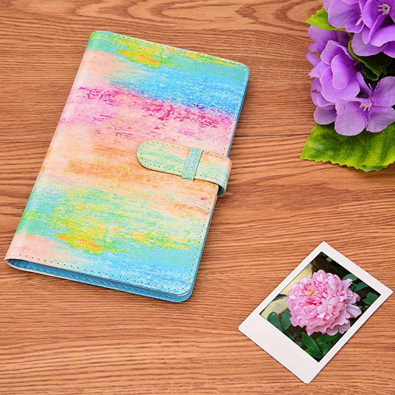 Colorful Wallet PU Leather Photo Album Compatible with Fujifilm Instax Mini 11 9 8 90 8+ 26 7s Instant Camera Film Polaroid Snap Zip Z2300 PIC300 Film Rainbow