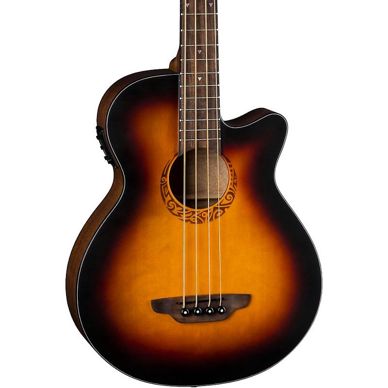 Luna Guitars Tribal Acoustic-Electric Bass Tobacco Sunburst