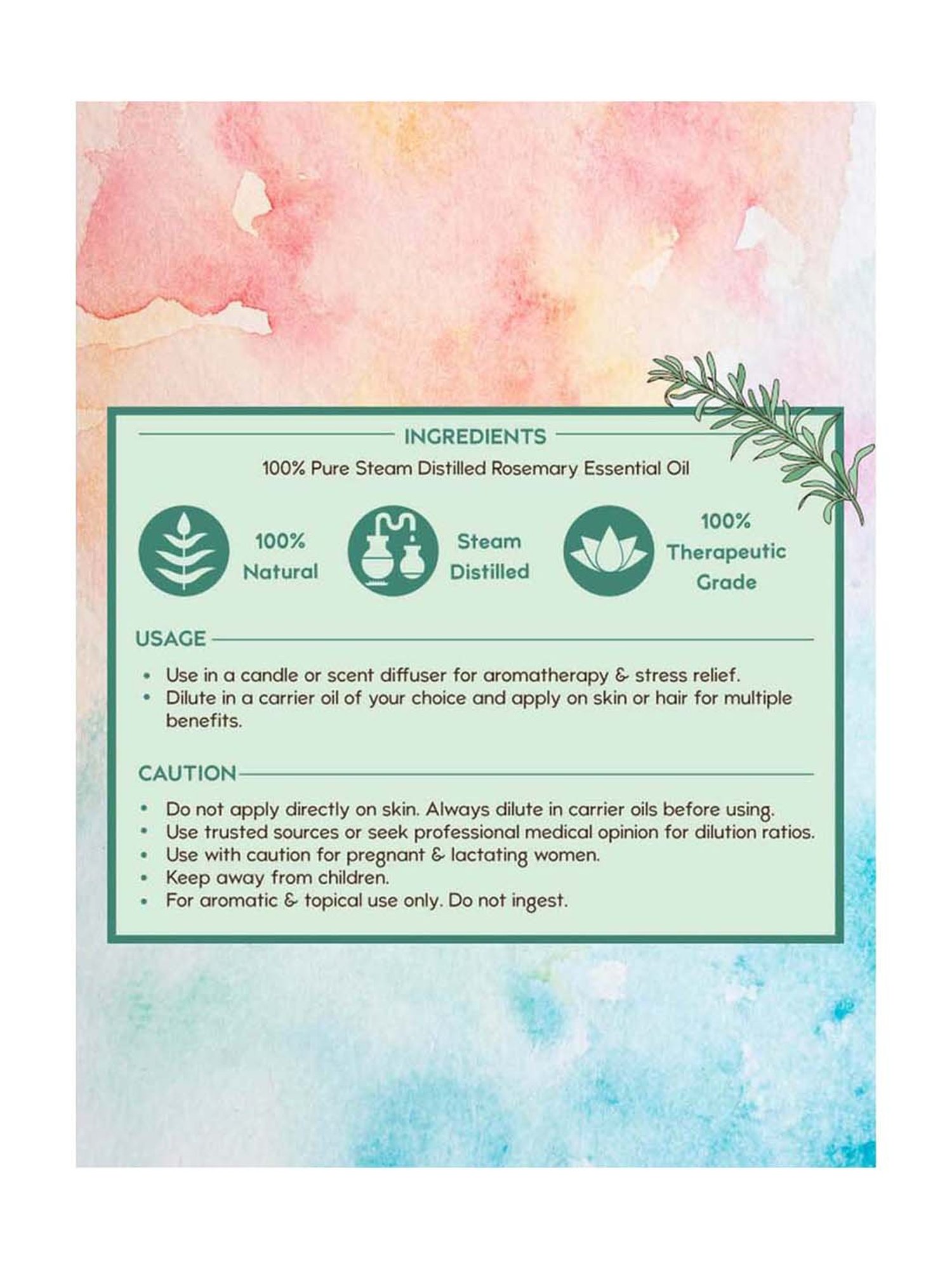 Nat Habit Pure Rosemary Essential Oil - 15 ml