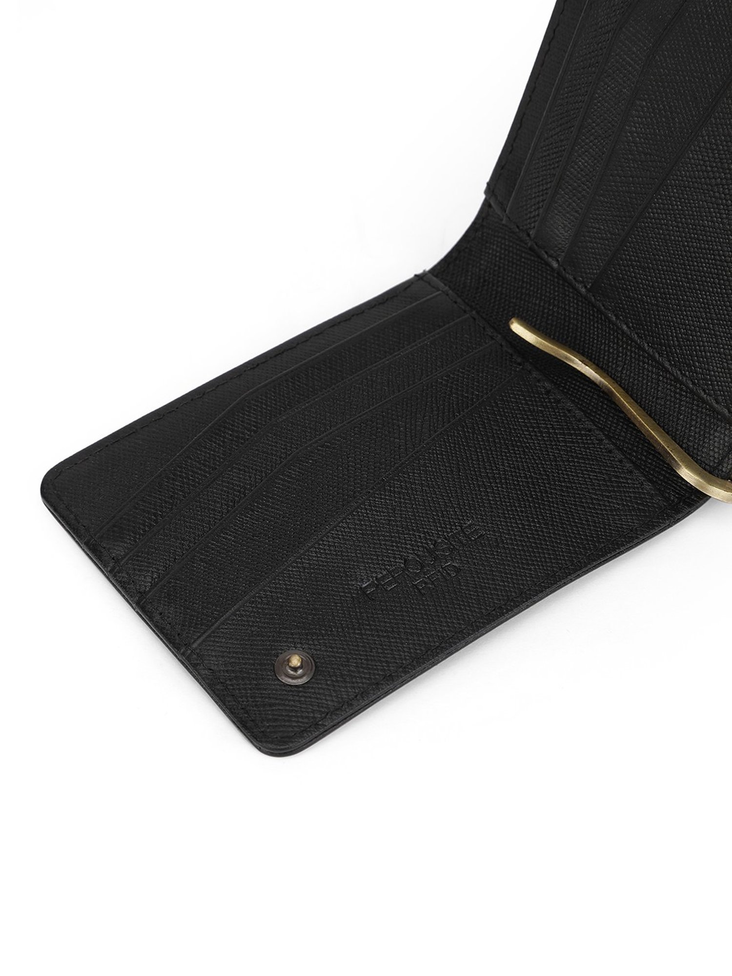 PERQUISITE Black Casual Leather Bi-Fold Wallet for men